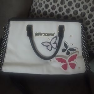 Adorable Betsey Johnson Satchel with butterfly acc